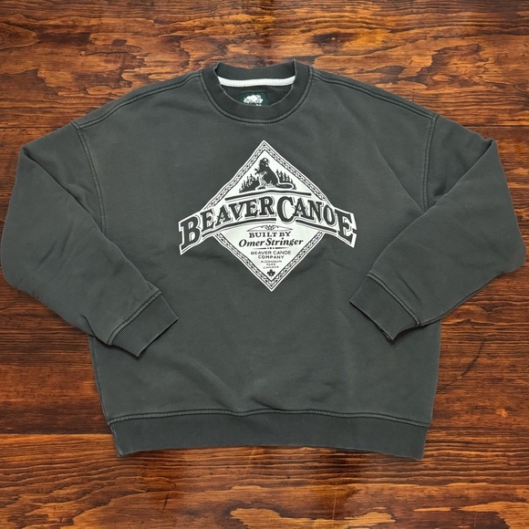 Roots Other - Beaver Canoe Roots Canada Unisex Sweatshirt Crewneck - Charcoal - Size XS M/S L